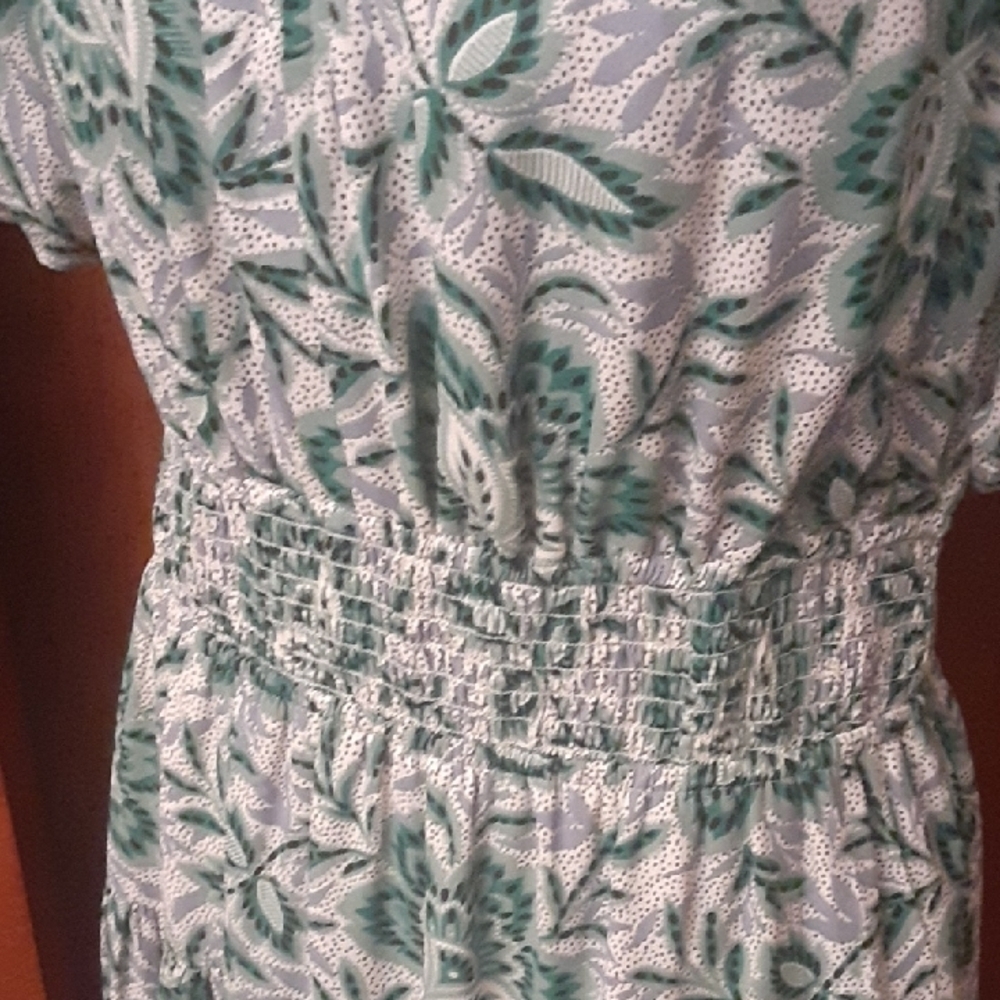 Ann Taylor Floral Green & White Dress - Picture 5 of 9